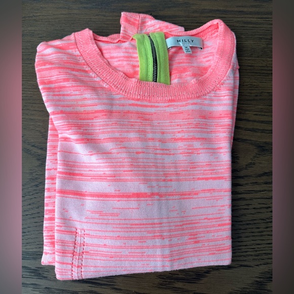 Milly Pink Space-Dyed Crewneck Sweater, Size M - Picture 4 of 7